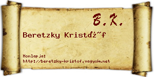 Beretzky Kristóf névjegykártya